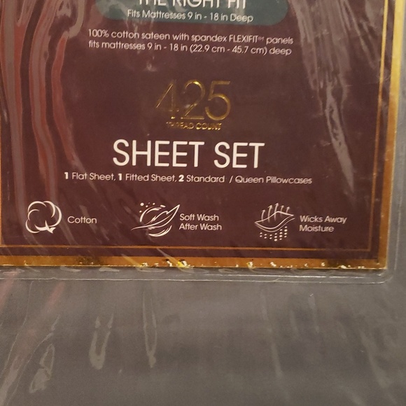 Grey Life At Home Queen Size Sheet Set NWT - Picture 4 of 6